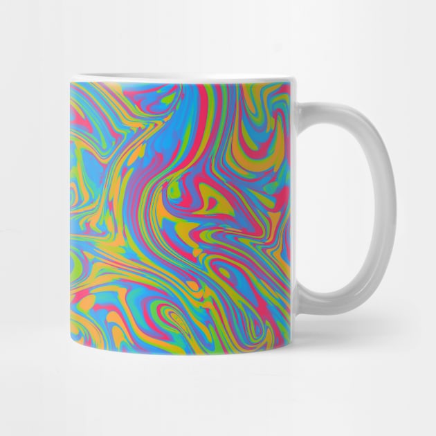 Panromantic Pride Abstract Wildly Swirled Paint by VernenInk